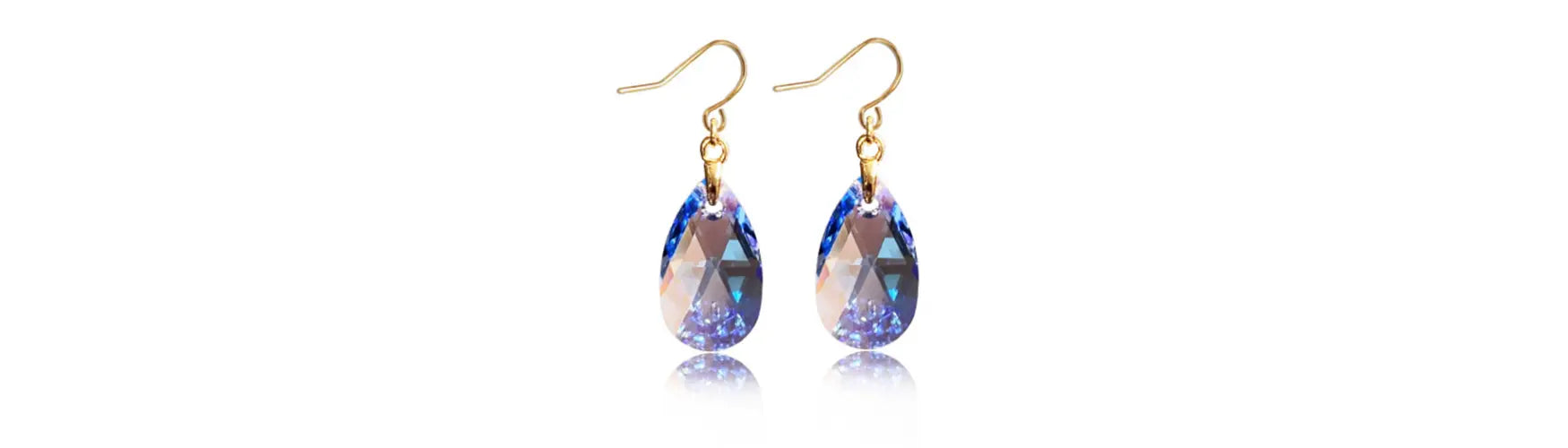 Swarovski Crystals Light Sapphire Shimmer Pear Pendant Earrings Project