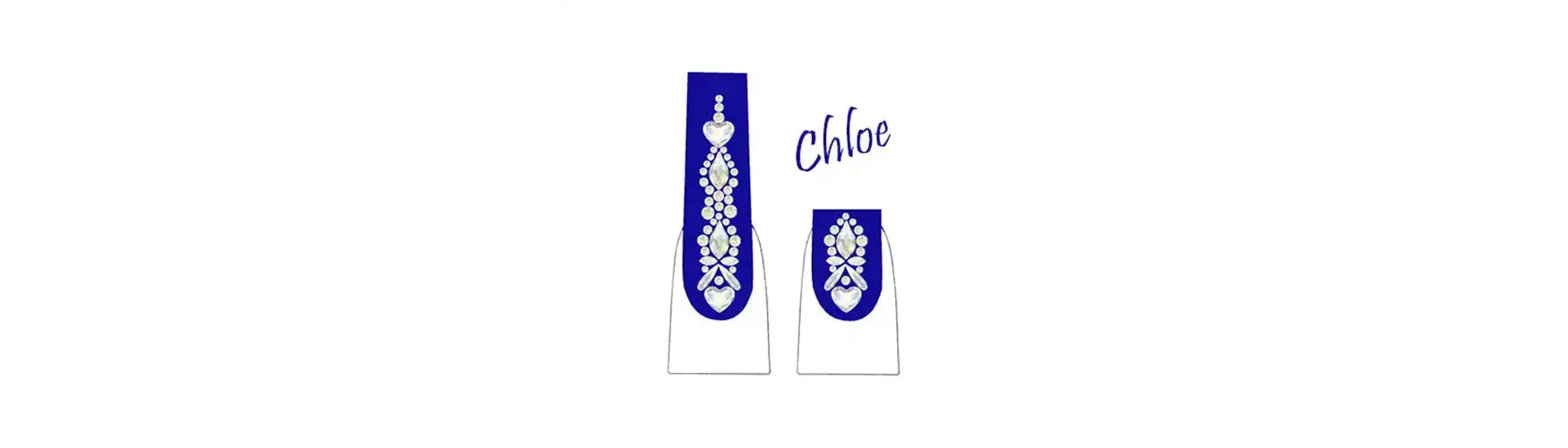 Chloe Nail Art Design With Serinity Crystals