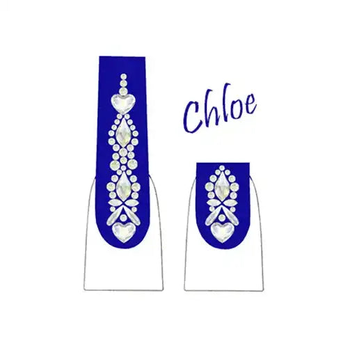 Chloe Nail Art Design With Serinity Crystals