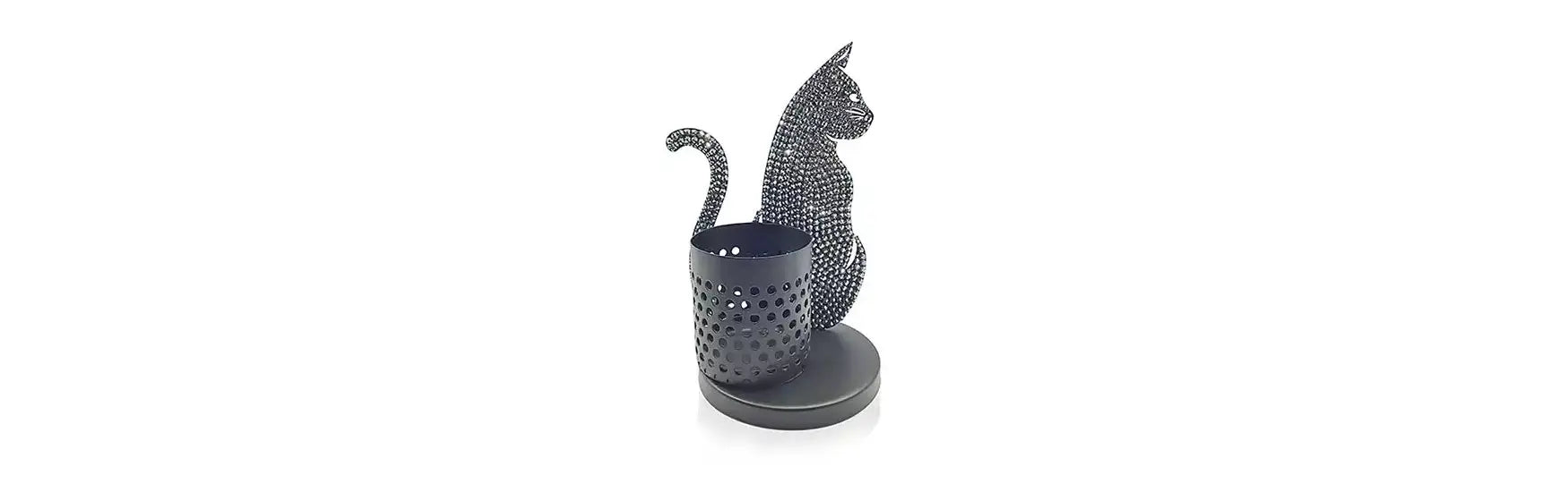 Black Cat Desk Tidy with Biarritz Preciosa Crystals