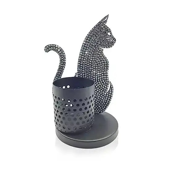 Black Cat Desk Tidy with Biarritz Preciosa Crystals