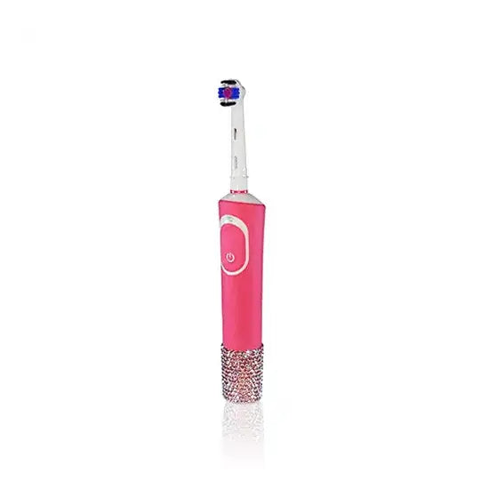 Light Rose AB Serinity Flatback Crystals on an electric toothbrush rhinestone embellishment