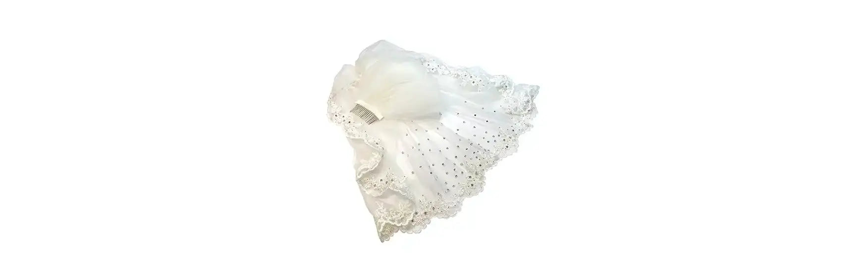 White wedding veil embellished with Hotfix Serinity Crystals from Bluestreak Crystals