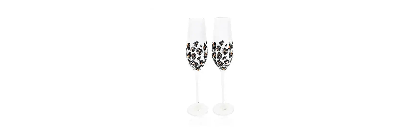 Leopard Print Champagne Flutes Rhinestones Project