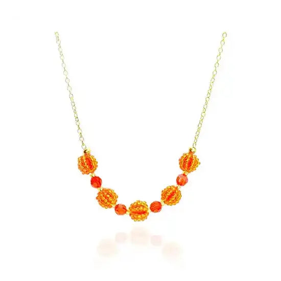 Preciosa Beads Pumpkin Necklace Jewellery Project