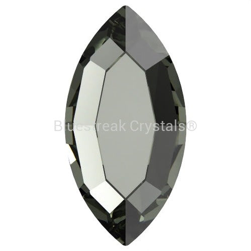 Swarovski Flat Back Crystals Non Hotfix Navette (2200) Black Diamond