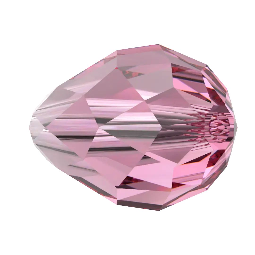 Swarovski Crystal Beads Drop (5500) Rose