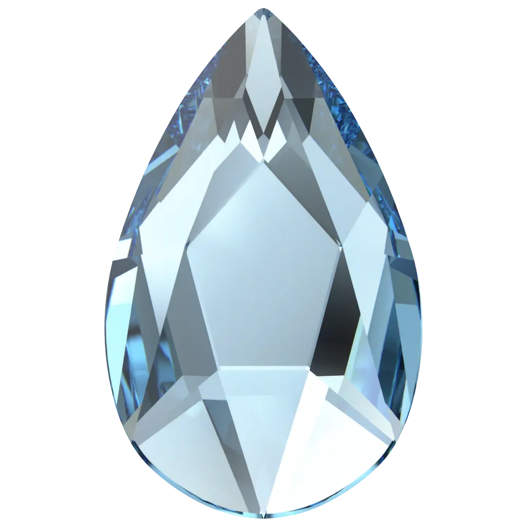 Serinity Flat Back Crystals Non Hotfix Pear (2303) Aquamarine