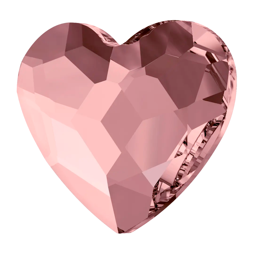 Serinity Flat Back Crystals Non Hotfix Heart (2808) Crystal Antique Pink