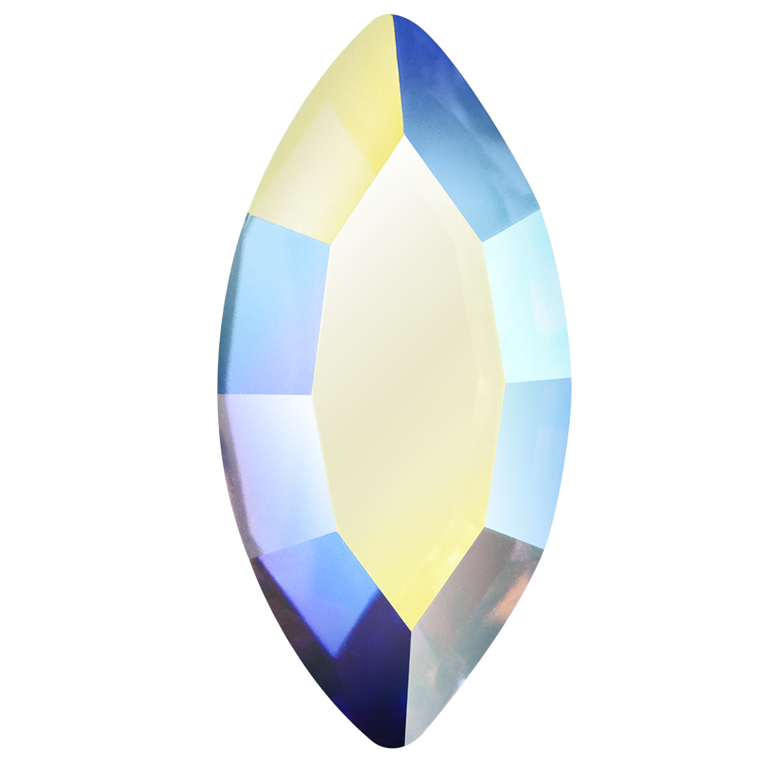 Preciosa Hotfix Flat Back Crystals Navette (MAXIMA) Crystal AB