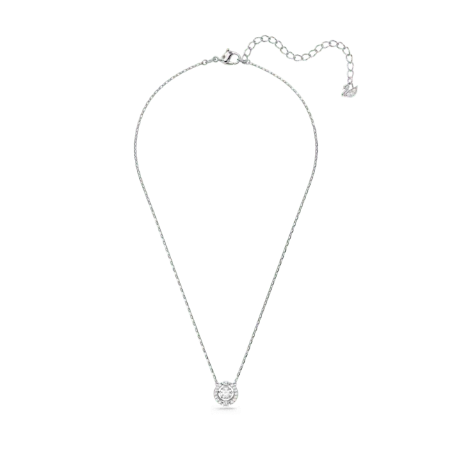 Swarovski Una Necklace Round Cut White Rhodium Plated