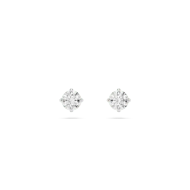 Swarovski Stilla Attract Stud Earrings Round Cut White Rhodium Plated