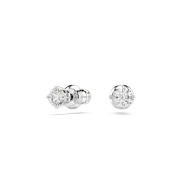 Swarovski Stilla Attract Stud Earrings Round Cut White Rhodium Plated