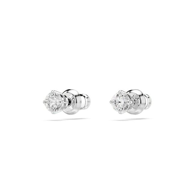 Swarovski Stilla Attract Stud Earrings Round Cut White Rhodium Plated