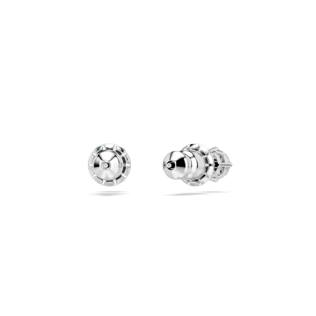 Swarovski Stilla Attract Stud Earrings Round Cut White Rhodium Plated