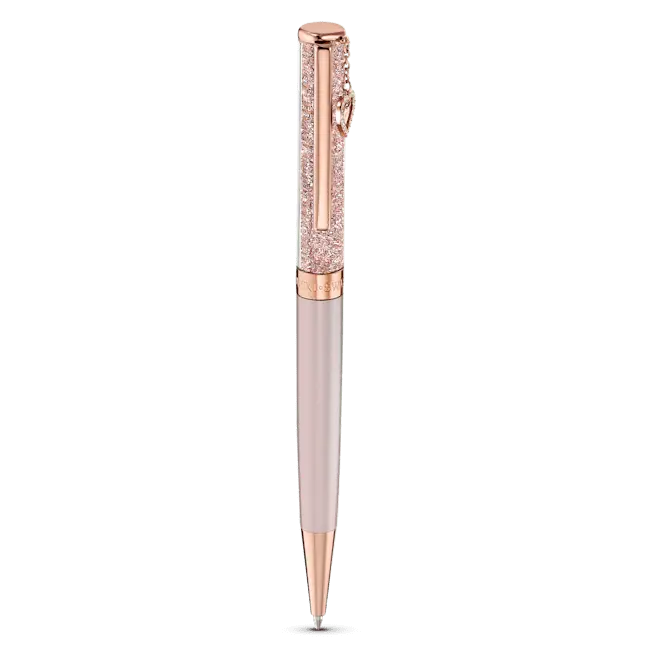 Swarovski Crystalline Ballpoint Pen Heart Rose Gold Tone Pink Lacquered