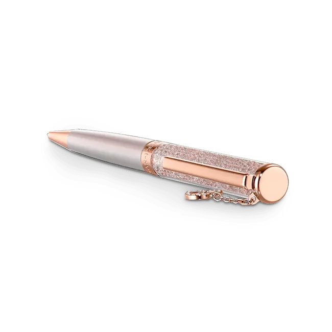 Swarovski Crystalline Ballpoint Pen Heart Rose Gold Tone Pink Lacquered