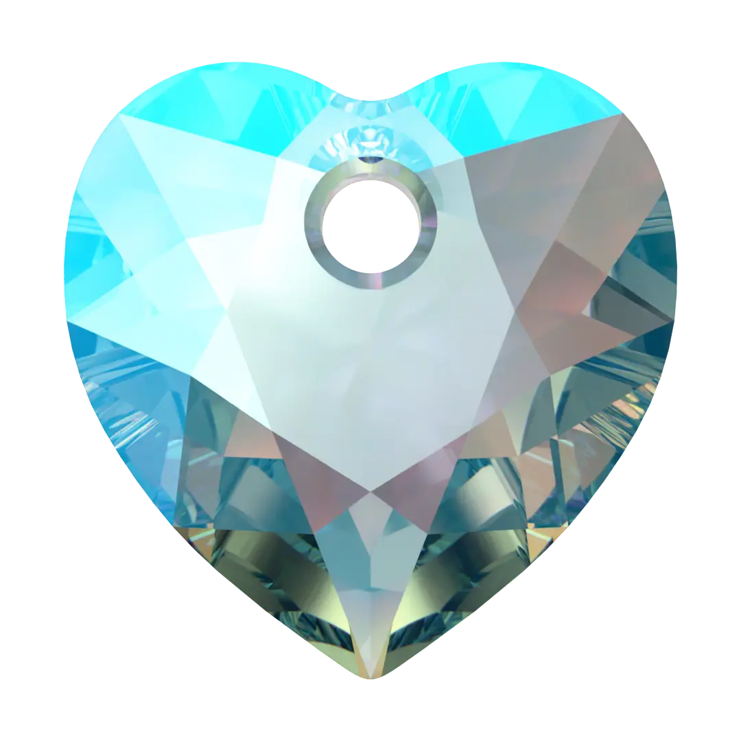 Swarovski Pendants Heart Cut (6432) Aquamarine Shimmer