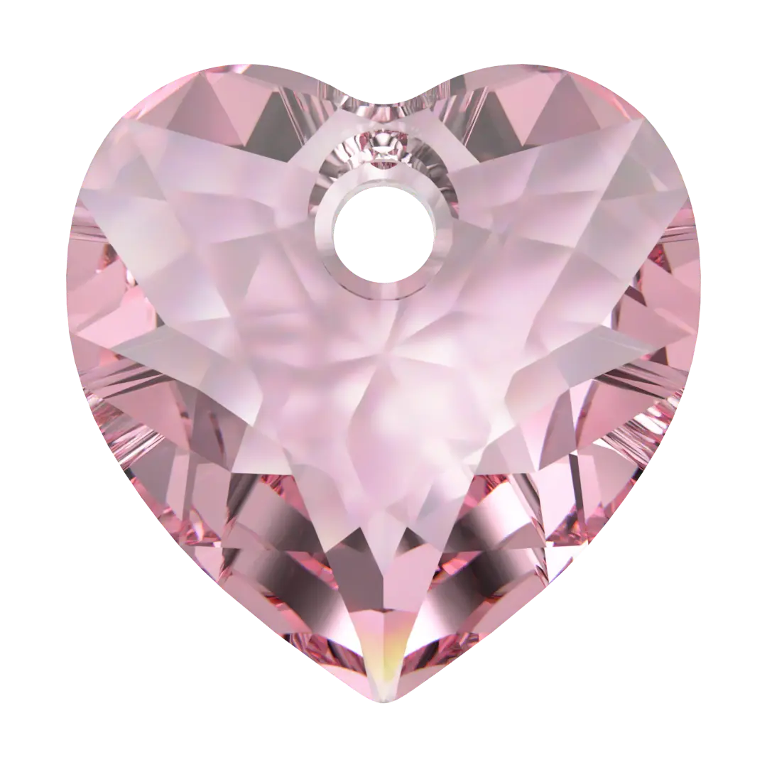 Swarovski Pendants Heart Cut (6432) Light Rose