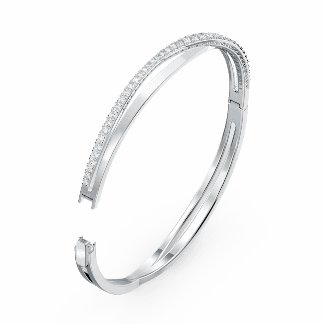 Swarovski Hyperbola Bangle White Rhodium Plated