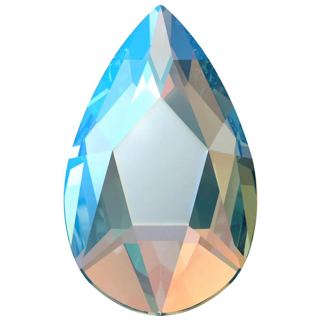 Serinity Flat Back Crystals Non Hotfix Pear (2303) Aquamarine Shimmer