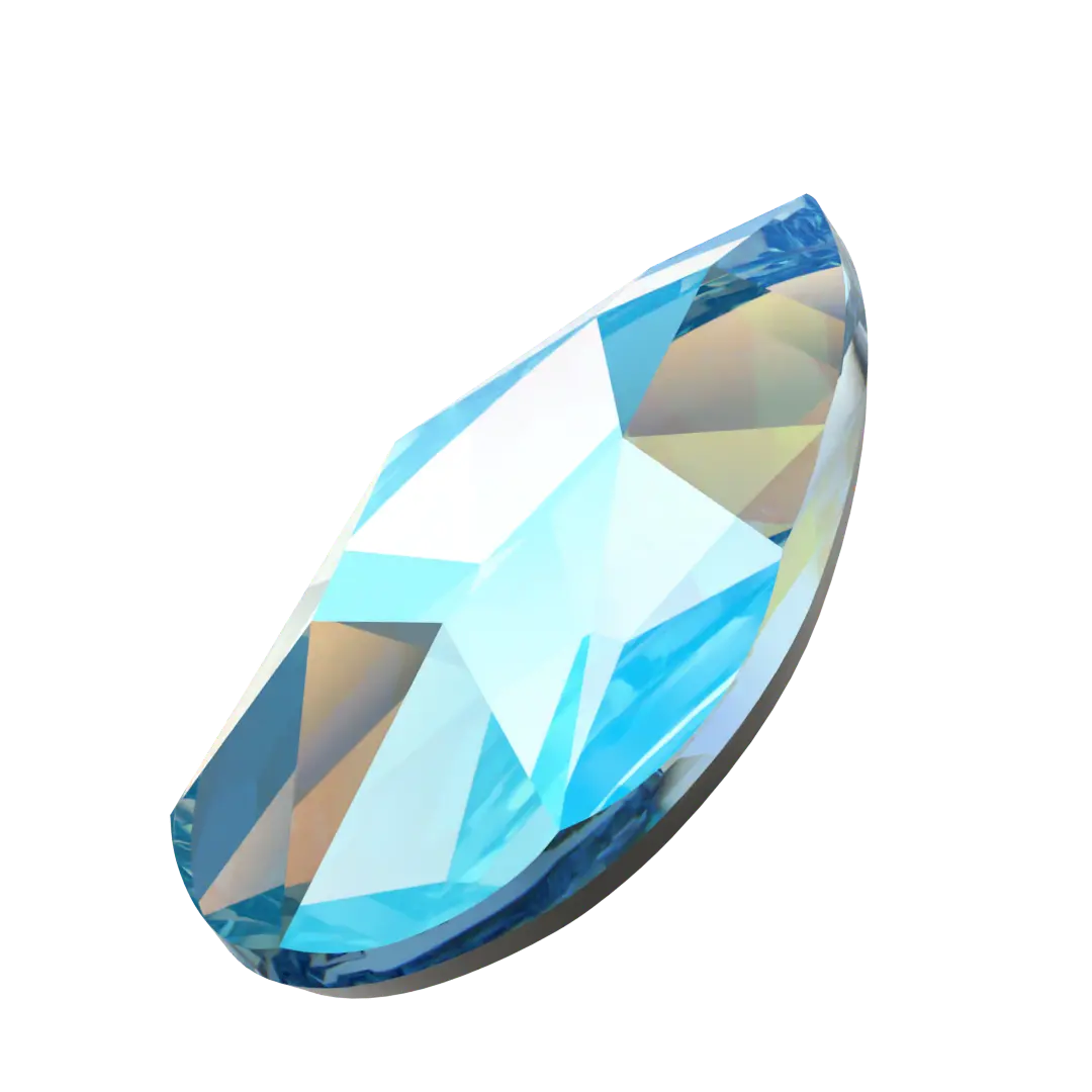 Serinity Flat Back Crystals Non Hotfix Pear (2303) Aquamarine Shimmer