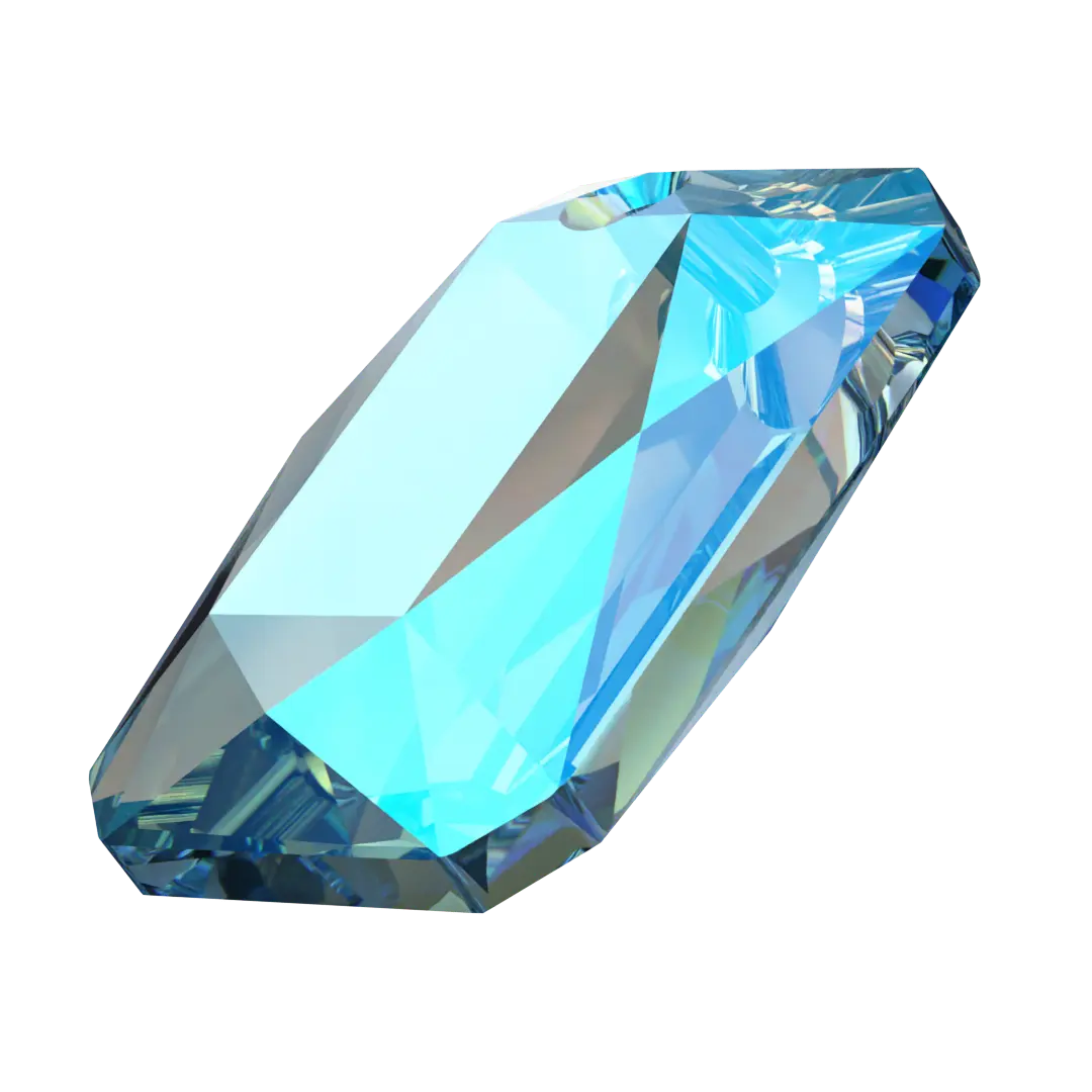 Serinity Pendants Emerald Cut (6435) Aquamarine Shimmer