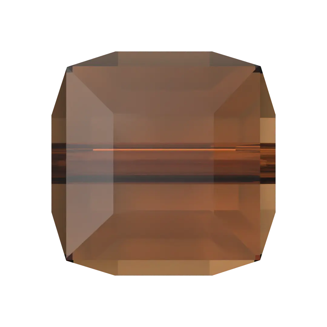 Swarovski Crystal Beads Cube (5601) Smoked Amber