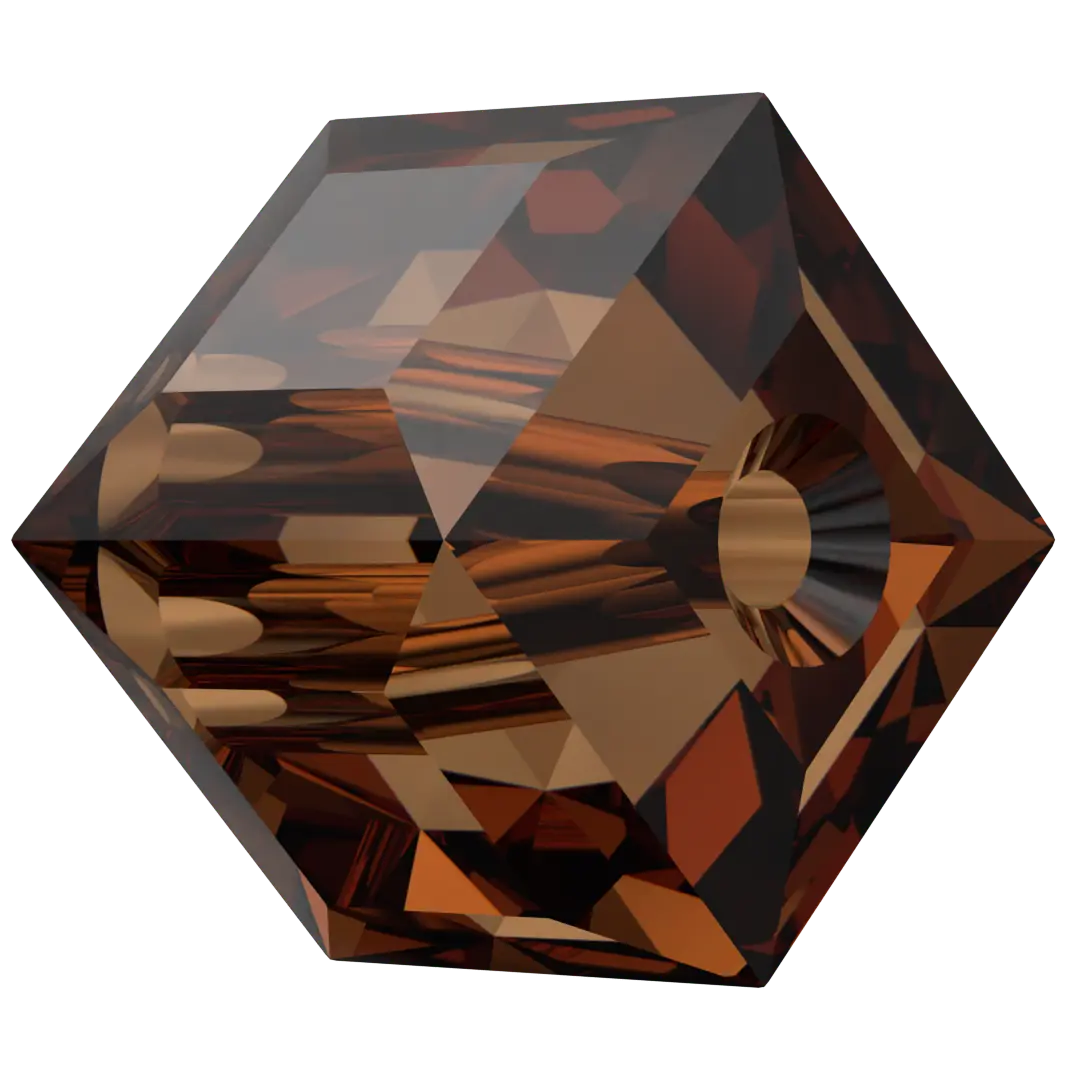 Swarovski Crystal Beads Cube (5601) Smoked Amber