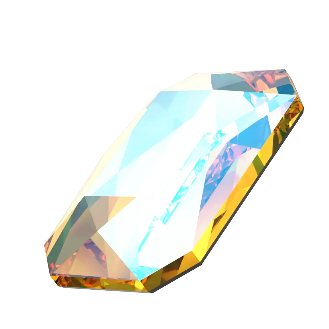 Serinity Flat Back Crystals Non Hotfix Emerald Cut (2602) Light Topaz Shimmer