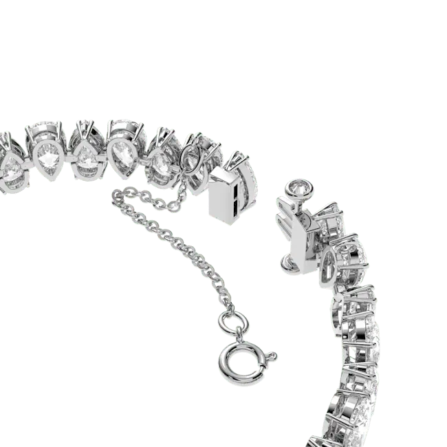 Swarovski Matrix Tennis Bracelet Pear Cut White Rhodium Plated