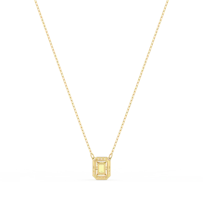 Swarovski Una Necklace Octagon Cut Pave Yellow Gold-Tone Plated