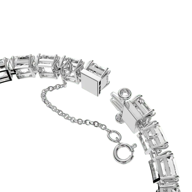 Swarovski Matrix Tennis Bracelet Square Cut White Rhodium Plated