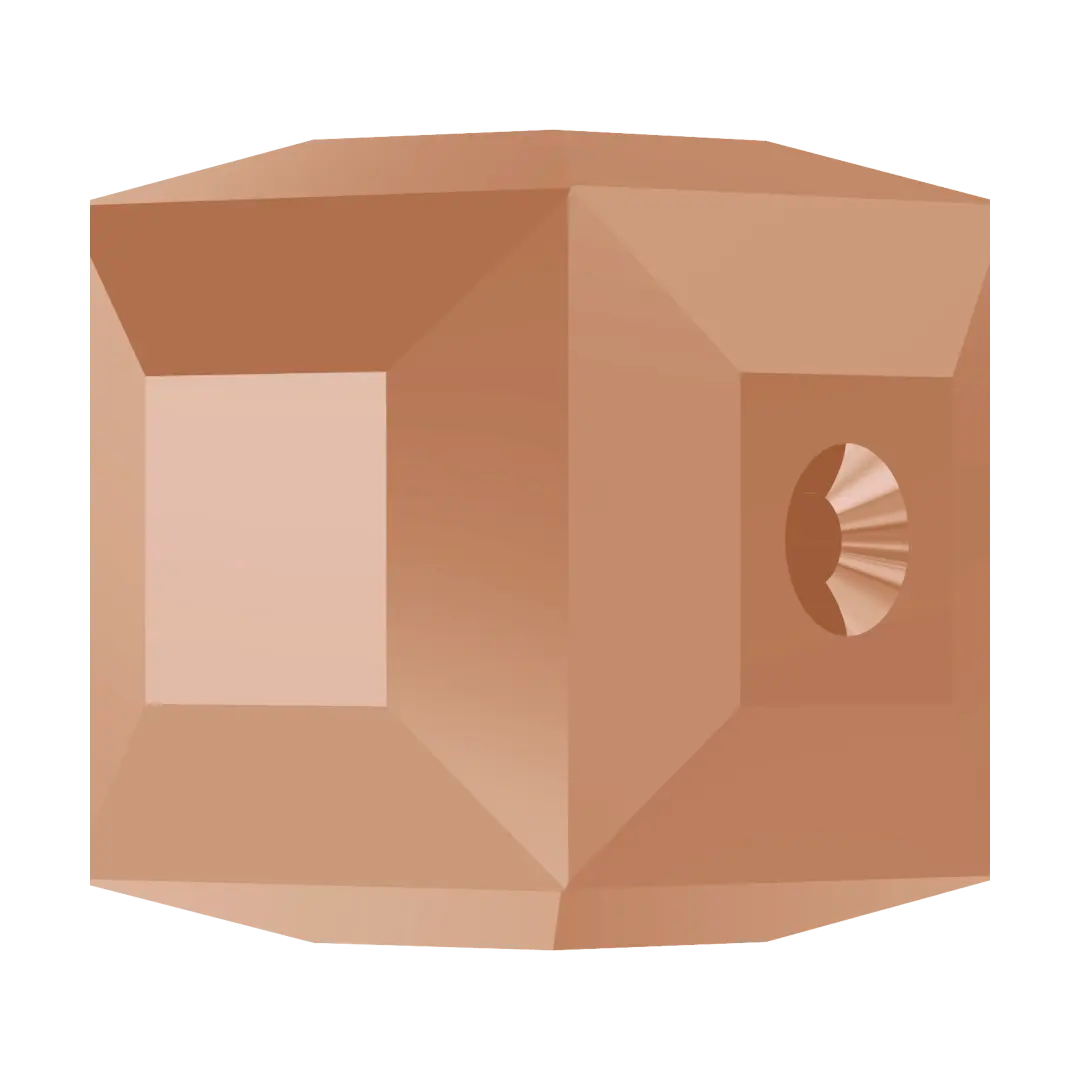 Swarovski Crystal Beads Cube (5601) Crystal Rose Gold 2X