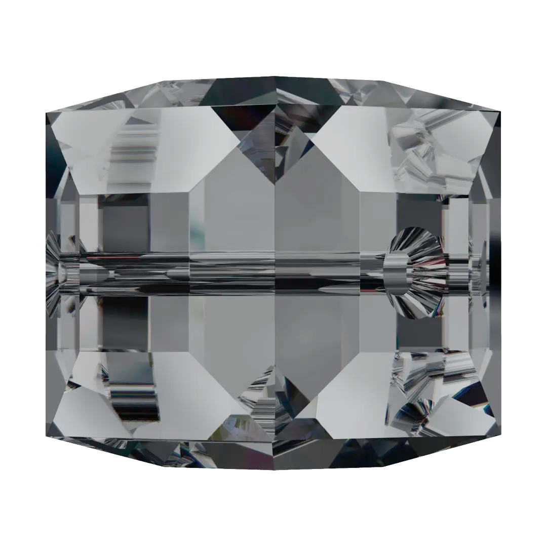 Swarovski Crystal Beads Cube (5601) Crystal Silver Night