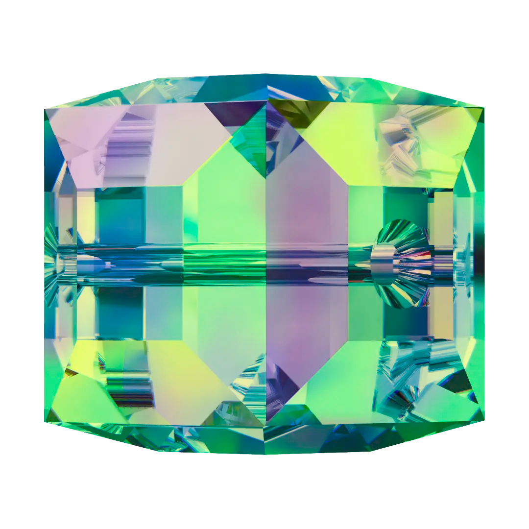 Swarovski Crystal Beads Cube (5601) Crystal Vitrail Medium