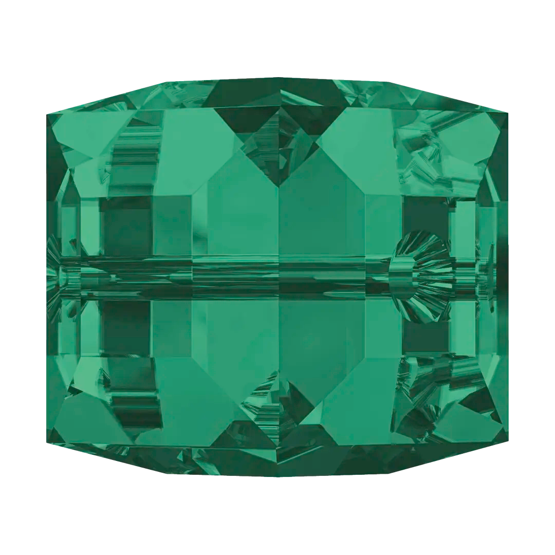 Swarovski Crystal Beads Cube (5601) Emerald