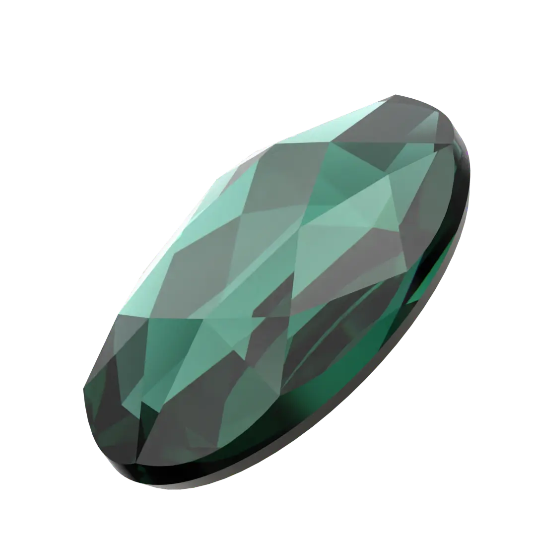 Serinity Flat Back Crystals Non Hotfix Oval (2603) Emerald