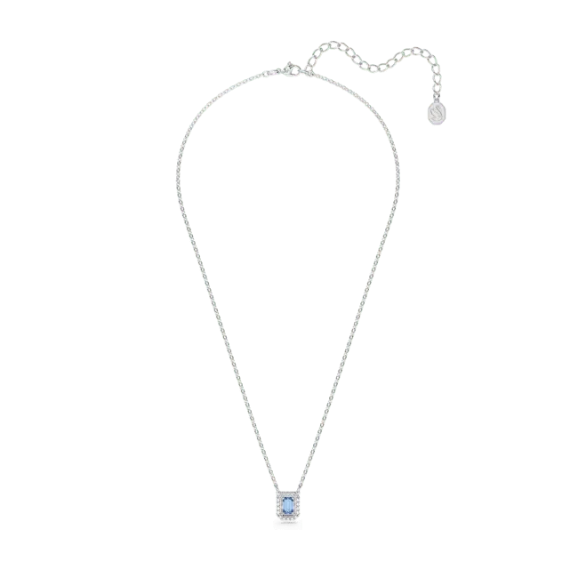 Swarovski Una Necklace Octagon Cut Pave Blue Rhodium Plated