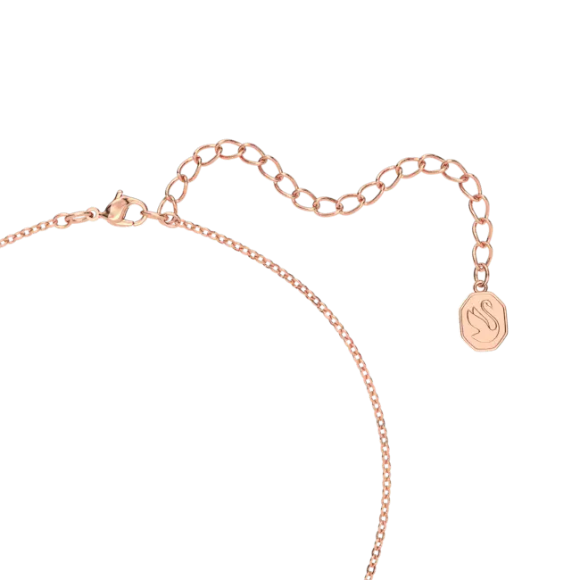 Swarovski Una Necklace Octagon Cut Pave Pink Rose Gold-Tone Plated