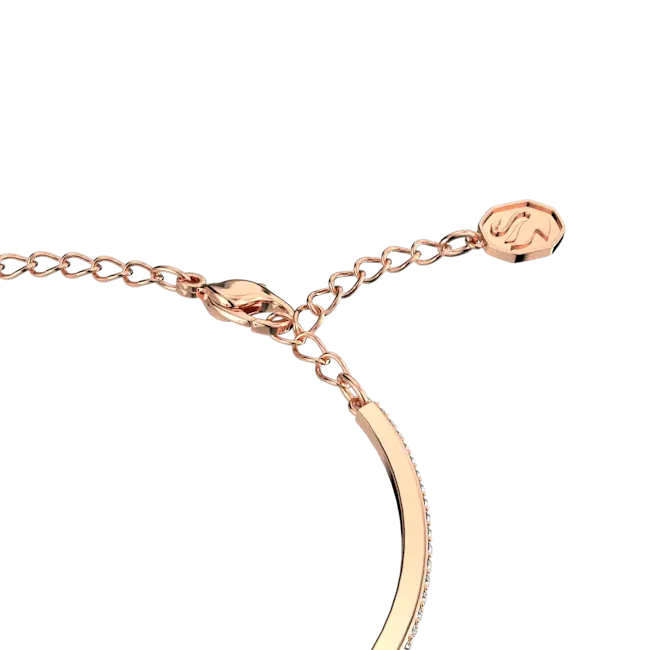 Swarovski Una Bangle Octagon Cut Pave Pink Rose Gold-Tone Plated