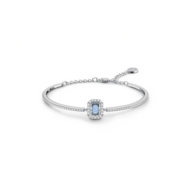 Swarovski Una Bangle Octagon Cut Pave Blue Rhodium Plated