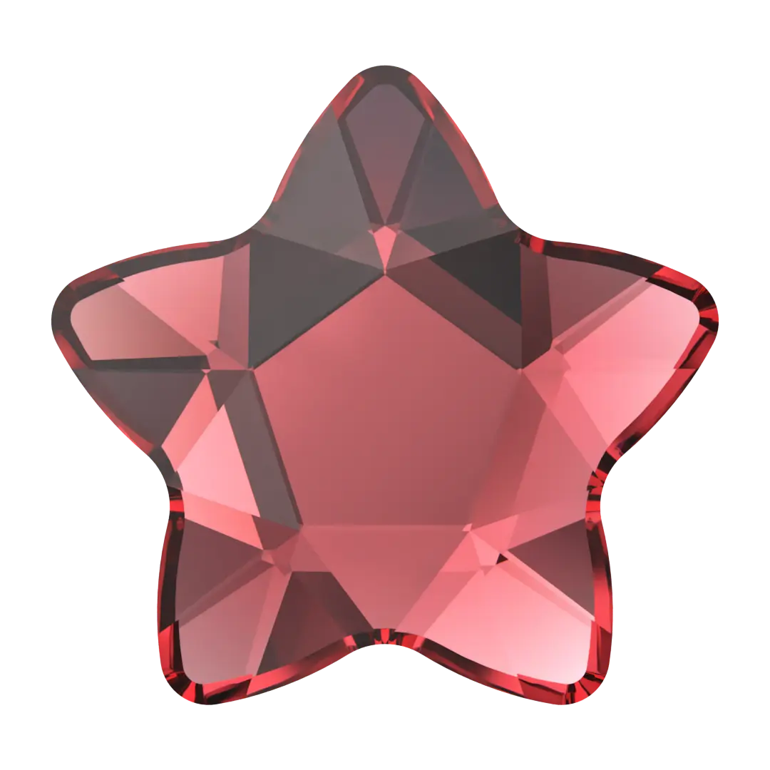 Swarovski Hotfix Flat Back Crystals Star Flower (2754) Scarlet