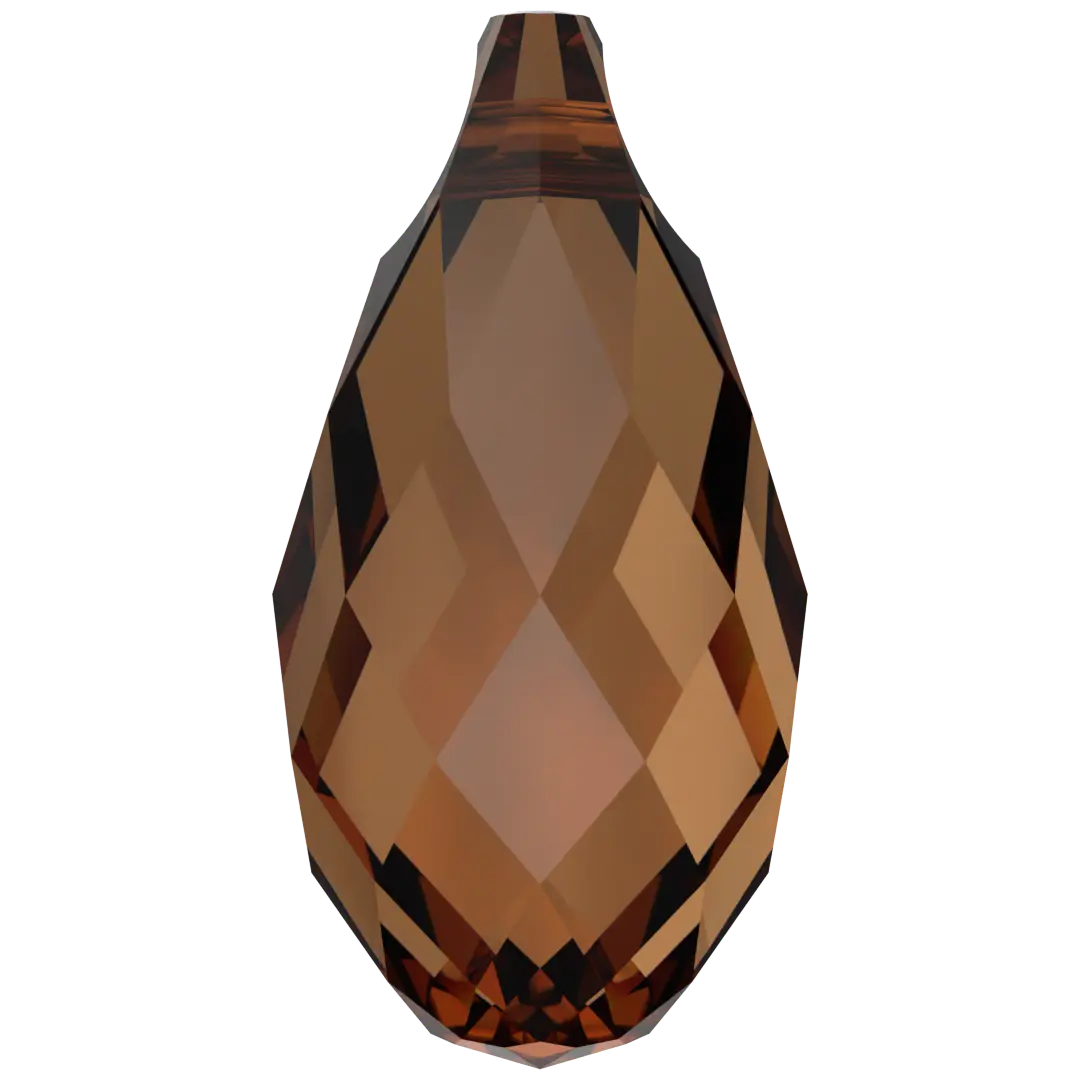 Swarovski Pendants Briolette (6010) Smoked Amber