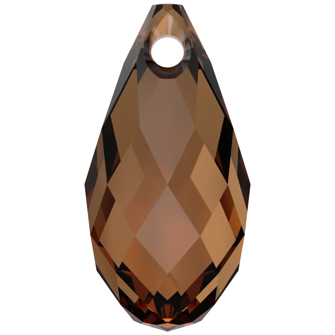 Swarovski Pendants Briolette (6010) Smoked Amber