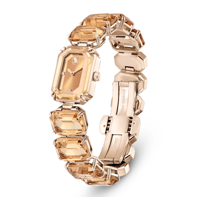 Swarovski Millenia Watch Octagon Cut Bracelet Brown Stainless Steel