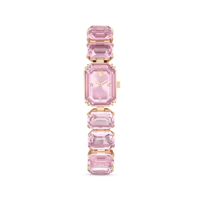 Swarovski Millenia Watch Octagon Cut Bracelet Pink Stainless Steel