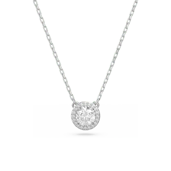 Swarovski Una Angelic Pendant Round Cut Pave White Rhodium Plated