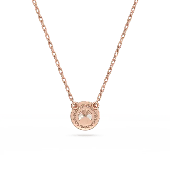 Swarovski Una Angelic Pendant Round Cut Pave White Rose Gold-Tone Plated