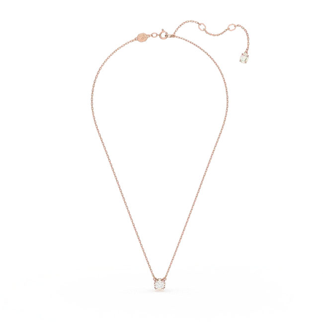 Swarovski Stilla Pendant Round Cut White Rose Gold-Tone Plated